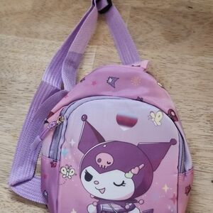 Kids Pink Character Sling Backpack - Cute Cartoon Design